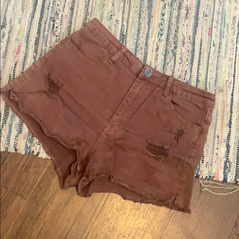RSQ Rust Jean Shorts